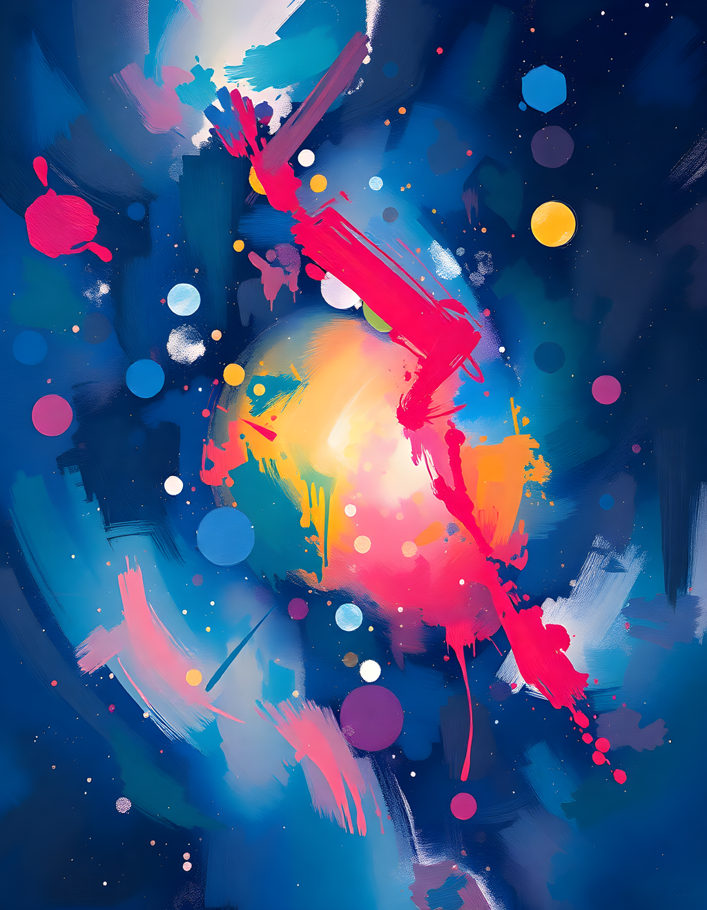 Vibrant Abstract Cosmic Explosion | Modern Wall Art