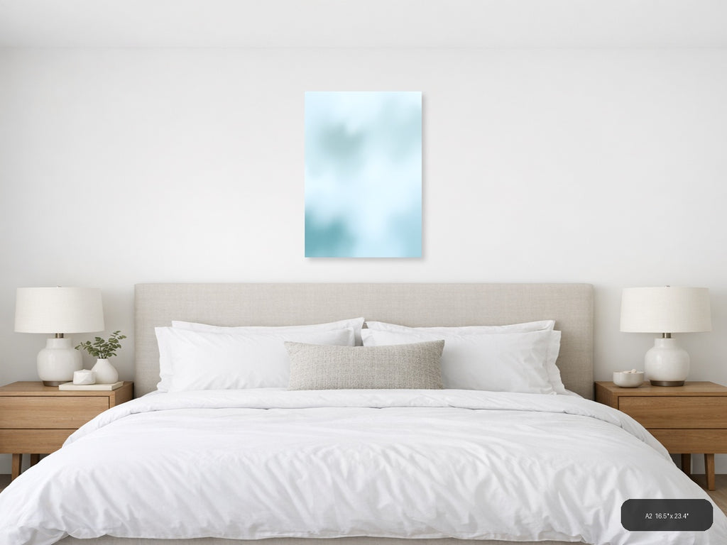 Serene Blue Watercolor Abstract Gradient Wall Art — A2 / Bedroom