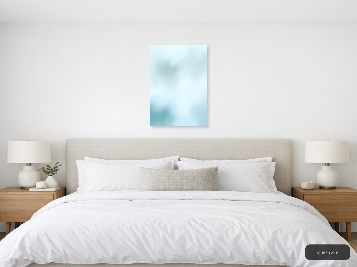 Serene Blue Watercolor Abstract Gradient Wall Art — A2 / Bedroom