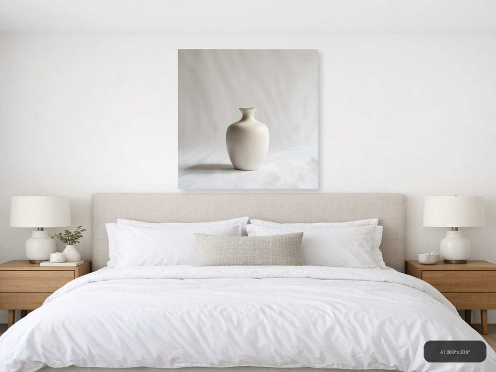 Minimalist White Ceramic Vase Sculpture Wall Art — A1 / Bedroom
