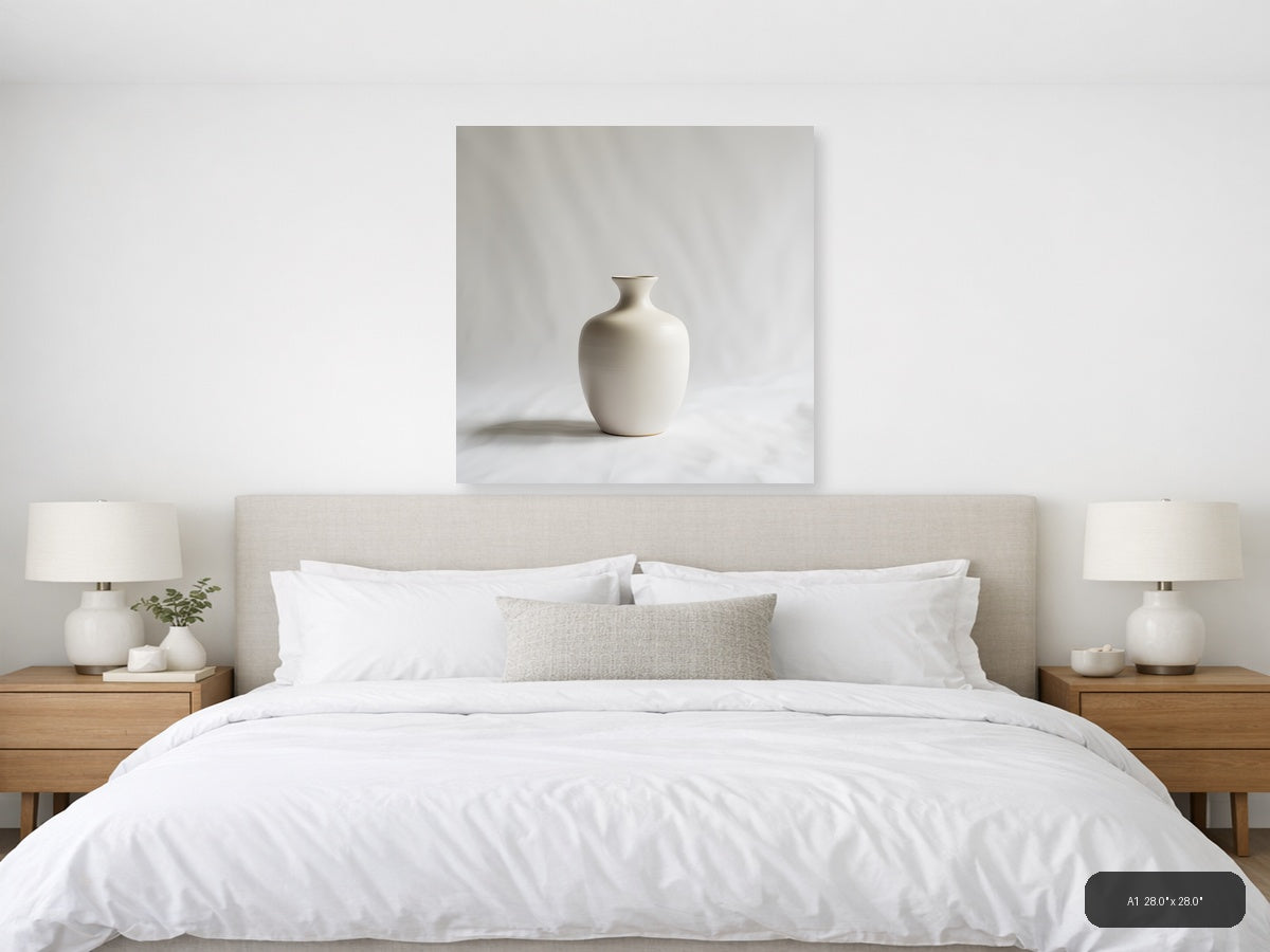 Minimalist White Ceramic Vase Sculpture Wall Art — A1 / Bedroom