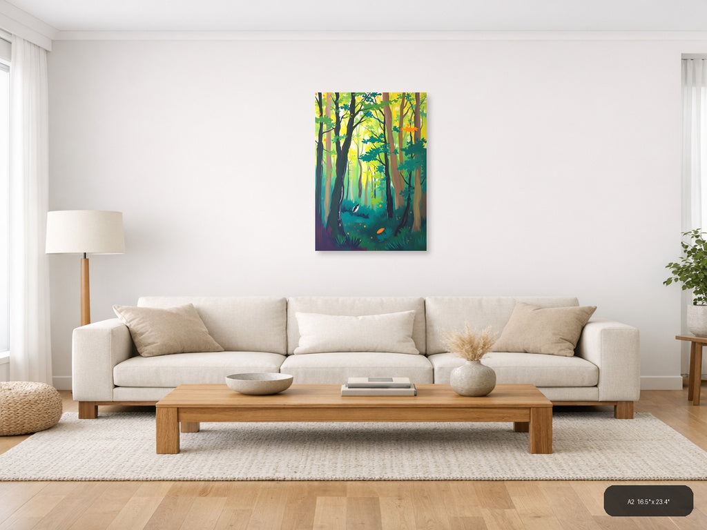 Forest Canopy Abstract Landscape Wall Art — A2 / Living Room