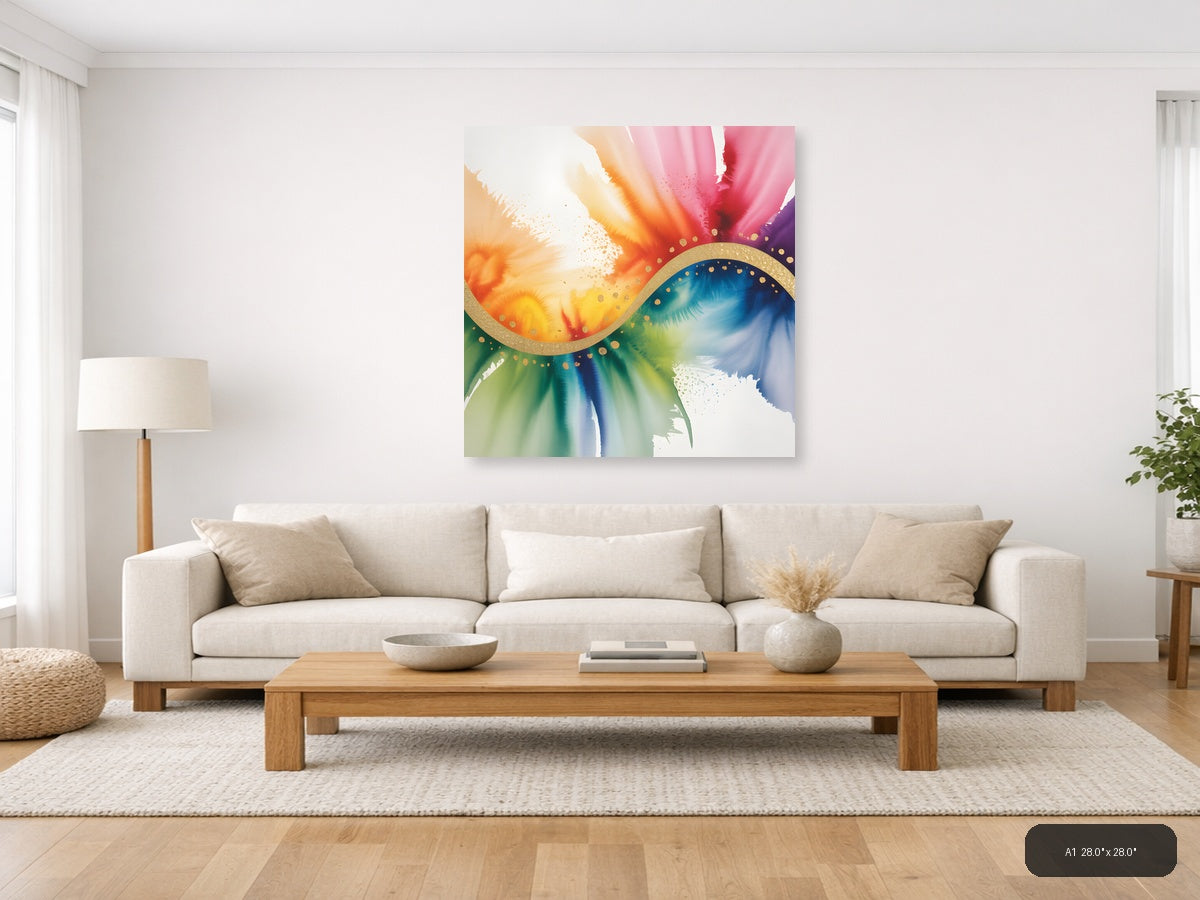 Colorful Watercolor Infinity Symbol Abstract Wall Art — A1 / Living Room