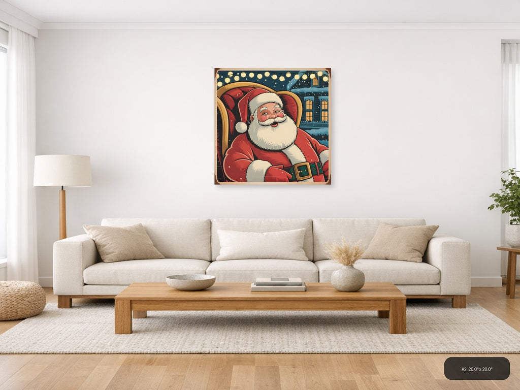 Vintage Santa Claus Christmas Wall Art — A2 / Living Room