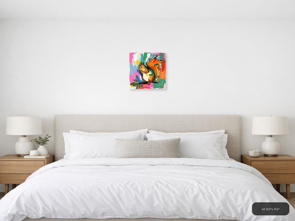 Colorful Abstract Squirrel Pop Art Wall Art — A4 / Bedroom