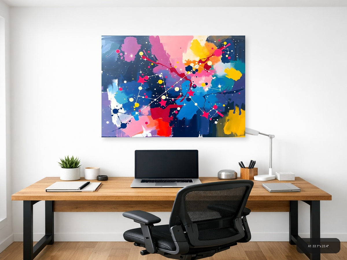 Colorful Abstract Network Constellation Wall Art — A1 / Office