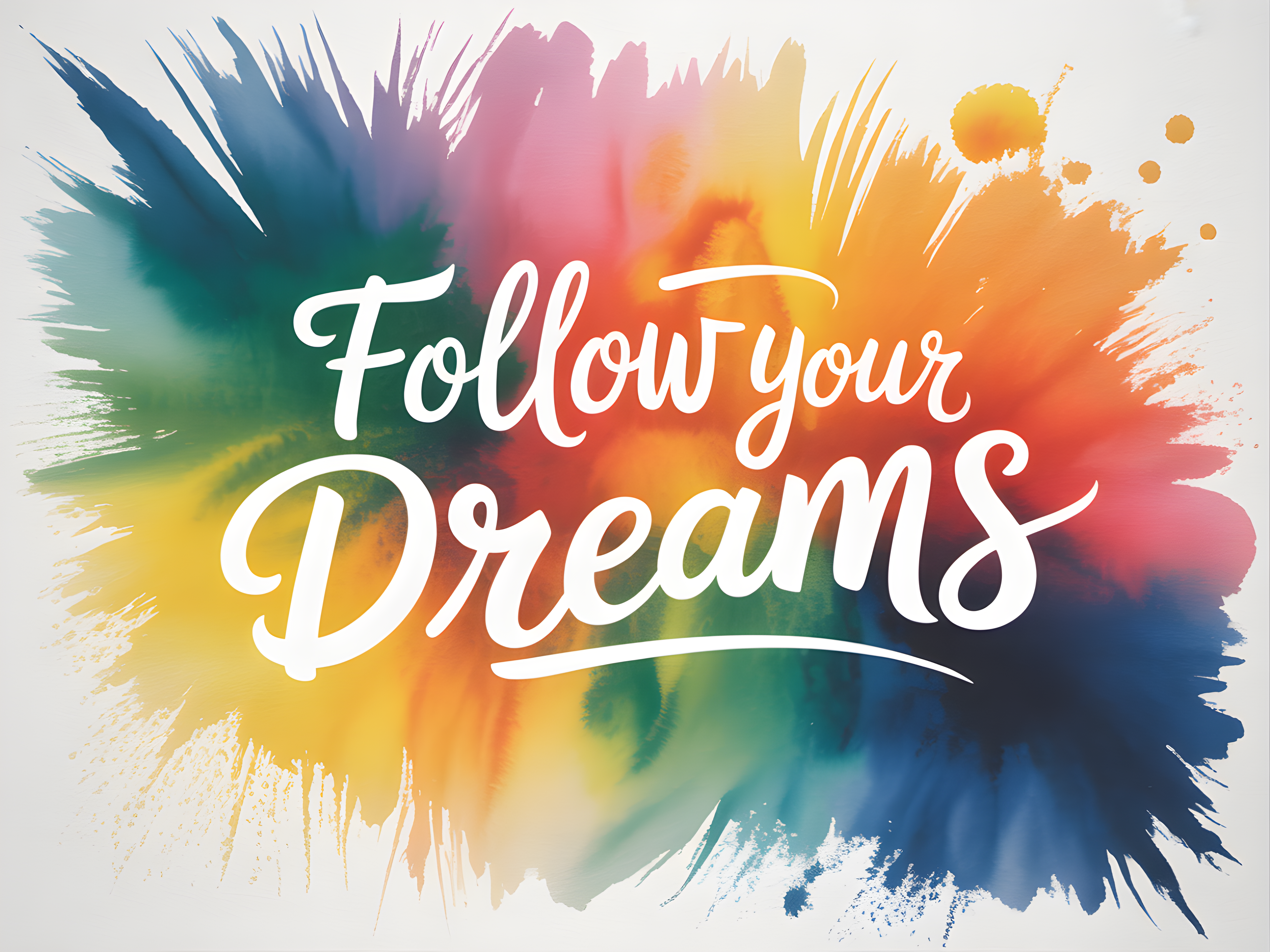 Follow Your Dreams Watercolor Splash Wall Art