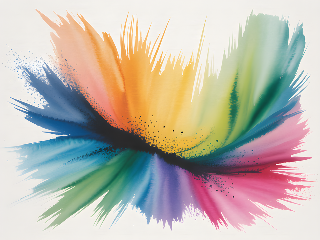 Rainbow Watercolor Splash Abstract Wall Art