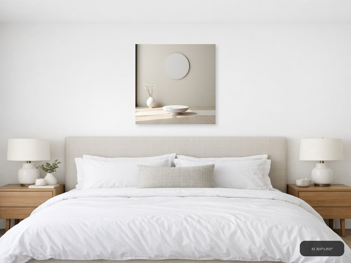 Minimalist Circle Mirror Reflection Wall Art — A2 / Bedroom