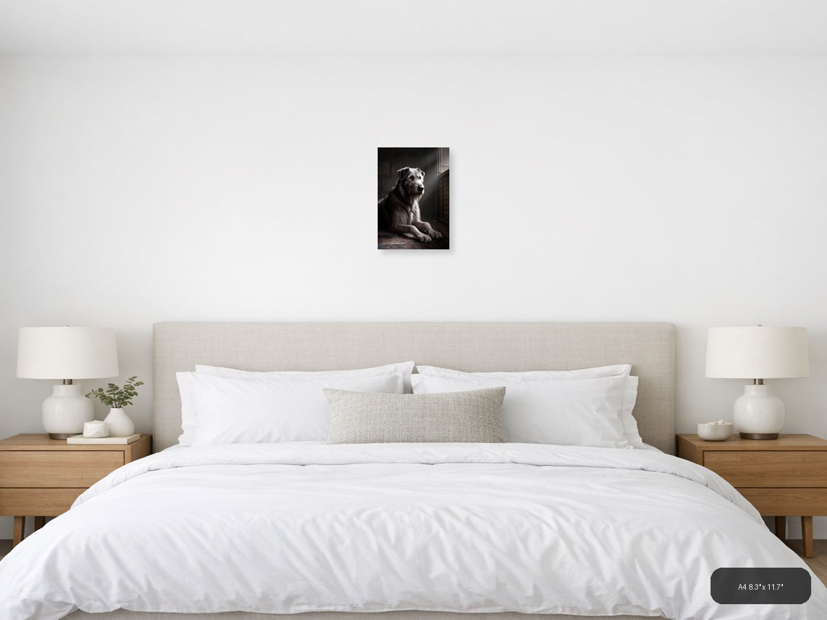Dignified Dog Portrait in Library - Photography Wall Art — A4 / Bedroom