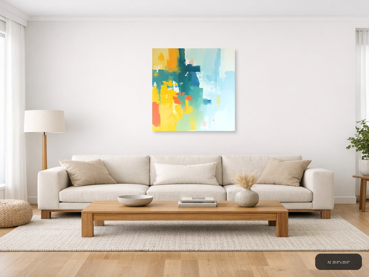 Abstract Colorful Gradient Brushstrokes Square Wall Art — A2 / Living Room