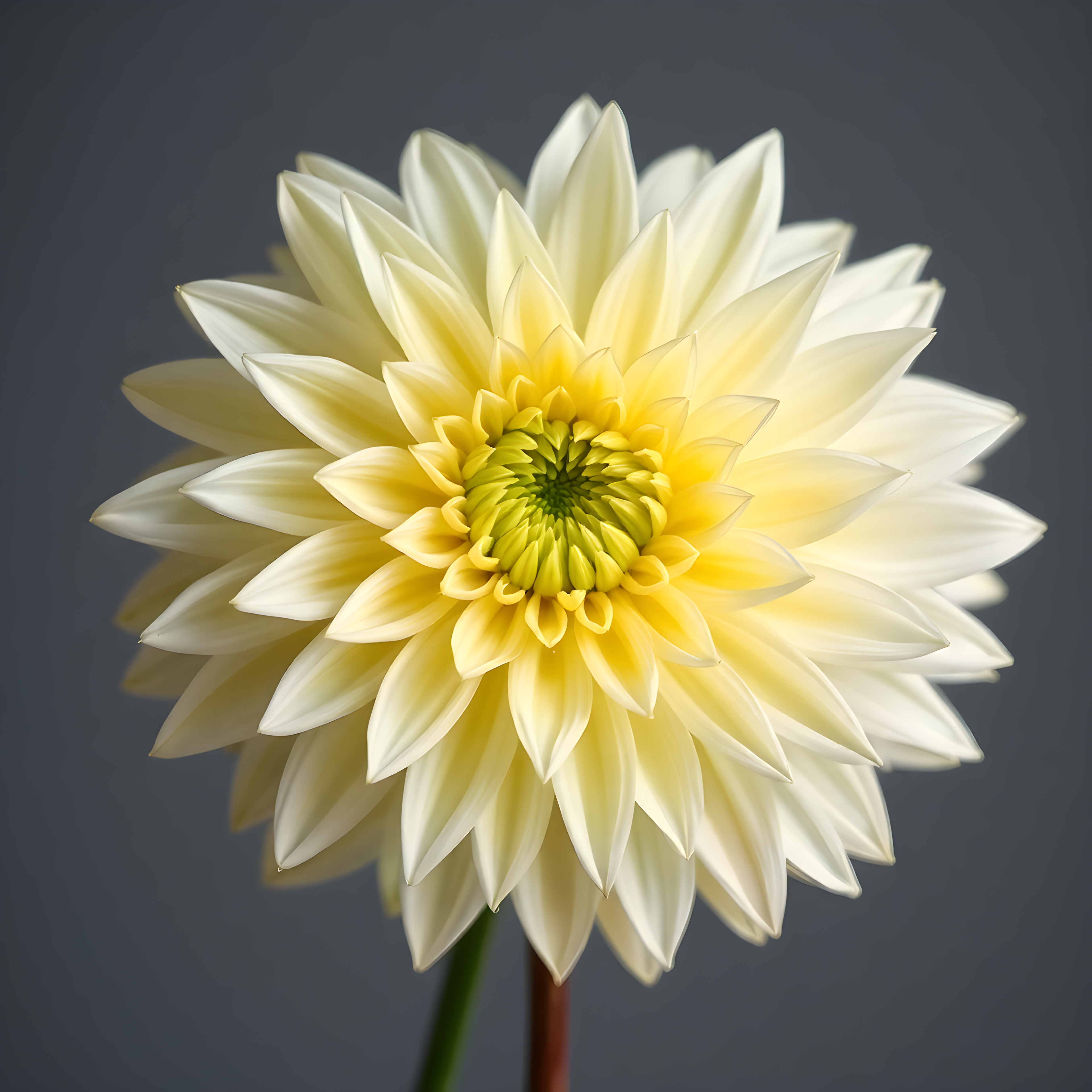 Yellow and White Dahlia Flower Minimalist Wall Art