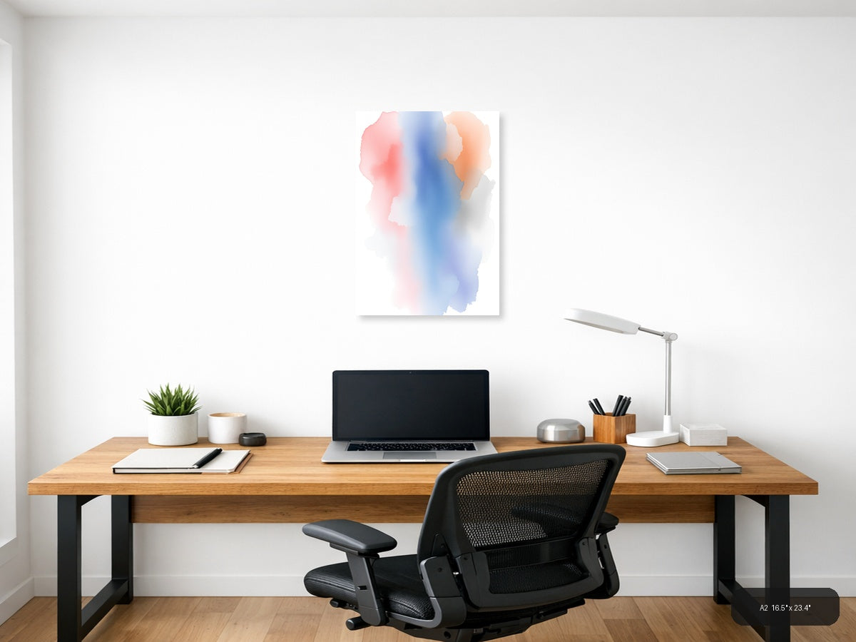 Abstract Watercolor Gradient Portrait Wall Art — A2 / Office