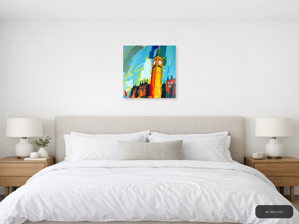 Abstract Big Ben Clock Tower London Wall Art — A3 / Bedroom
