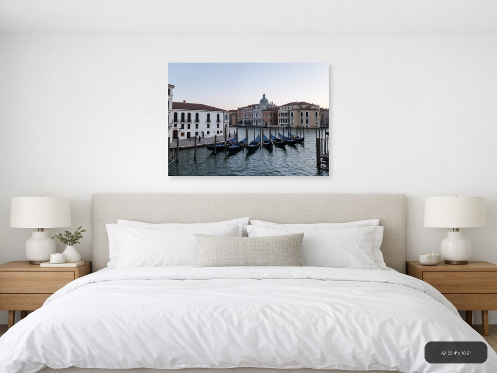 Venice Grand Canal Gondolas Architecture | Minimalist Landscape Wall Art — A2 (Bedroom)