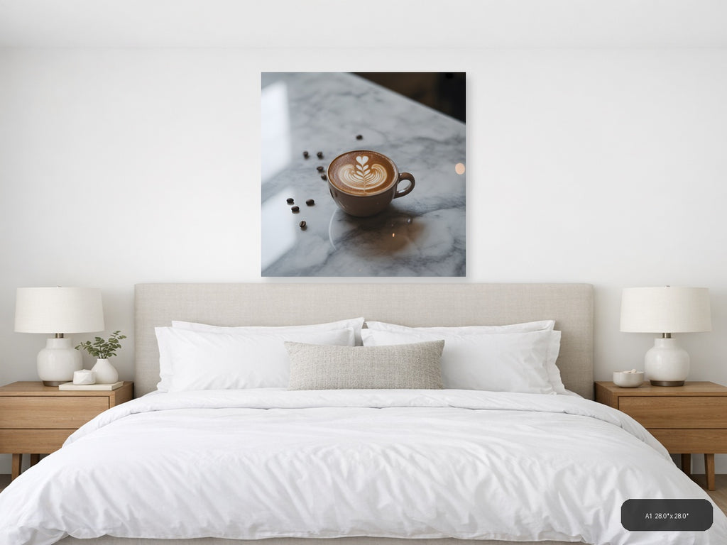 Minimalist Latte Art Coffee Cup Wall Art — A1 / Bedroom