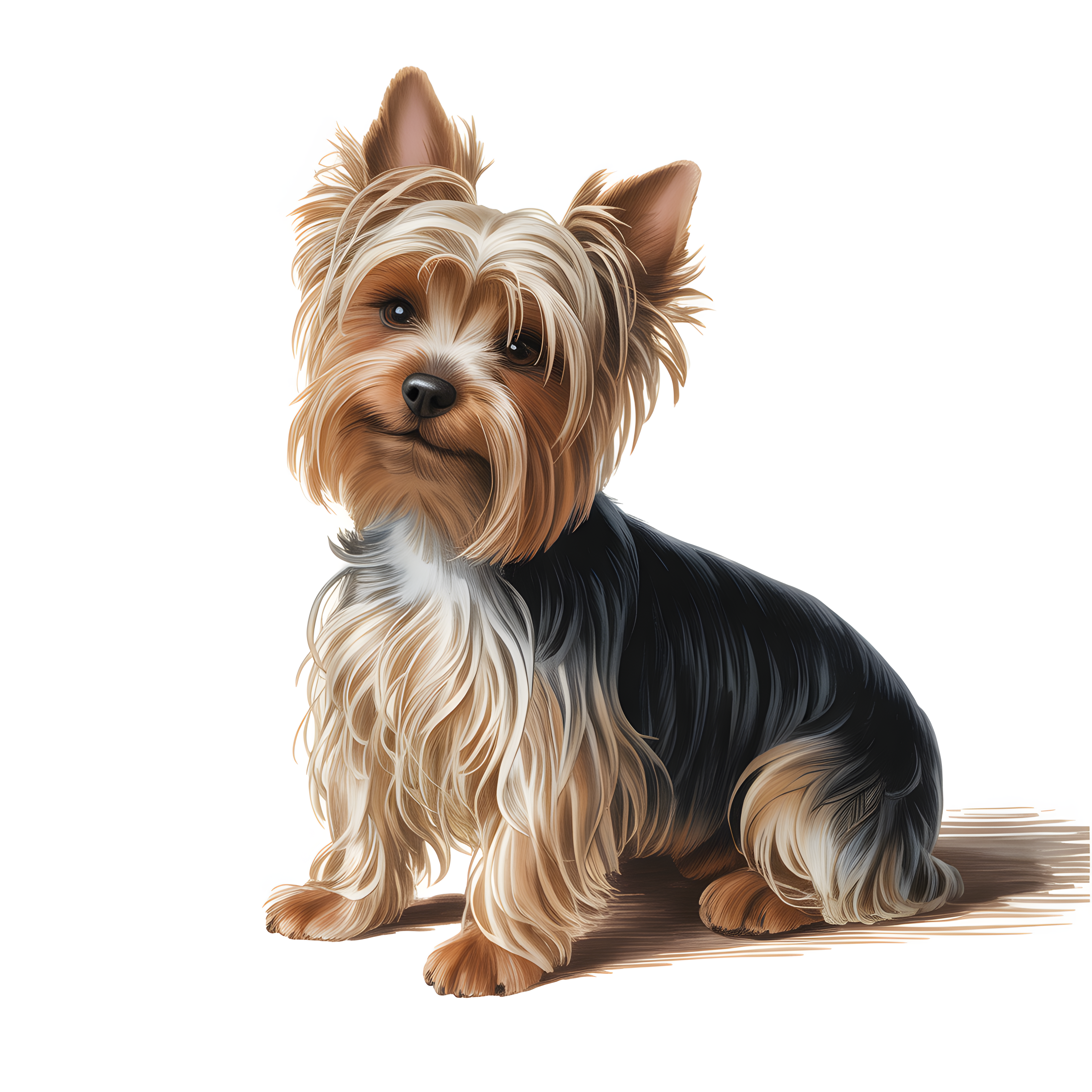 Yorkie Portrait: Tan and Black Terrier Minimalist Wall Art