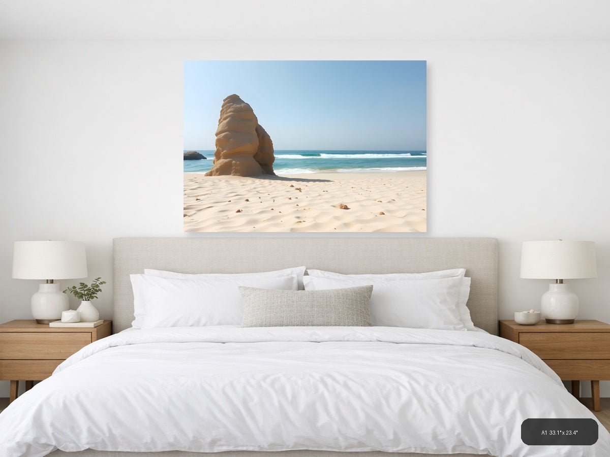 Minimalist Beach Rock Formation Wall Art — A1 / Bedroom