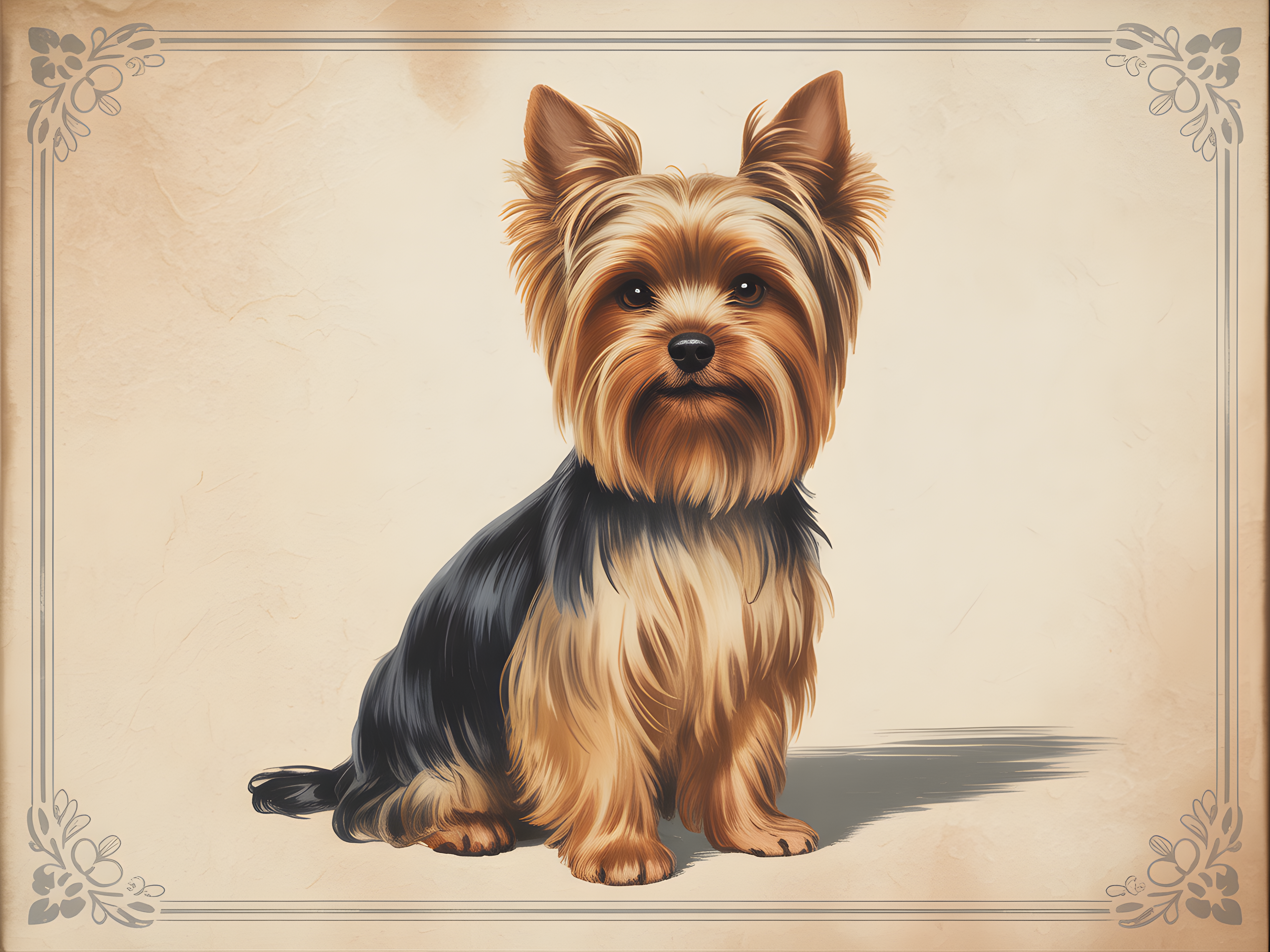 Vintage Shih Tzu Portrait - Classic Dog Wall Art