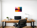 Vibrant Abstract Cityscape Sunset Reflection Wall Art — A4 / Office