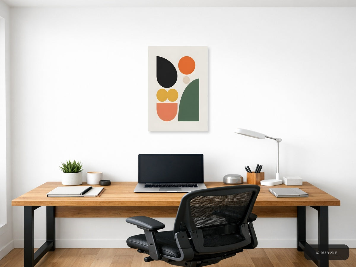 Minimalist Geometric Shapes Abstract Wall Art — A2 / Office