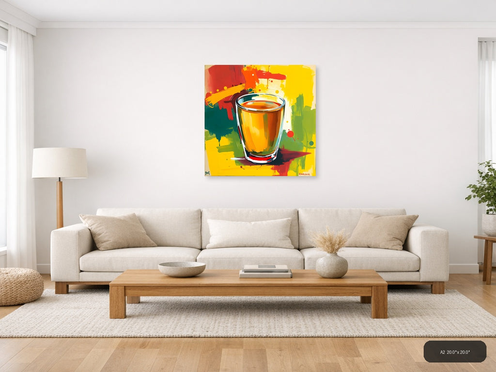 Colorful Abstract Beer Glass Pop Art Wall Art — A2 / Living Room