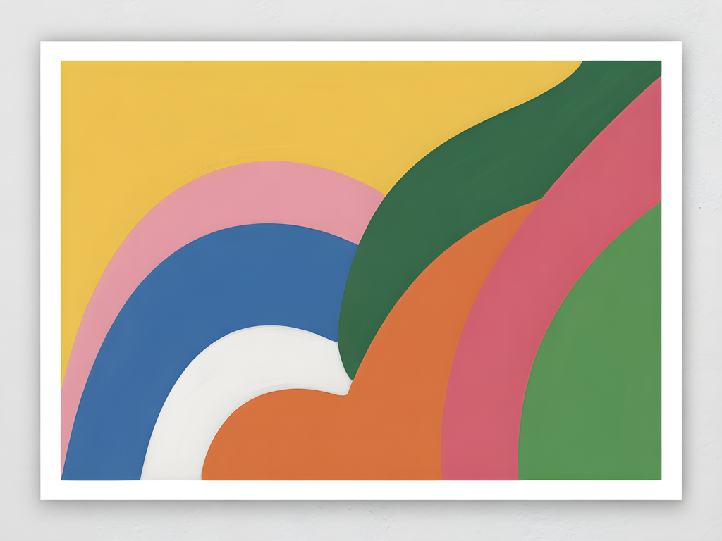 Colorful Abstract Rainbow Layers Modern Wall Art