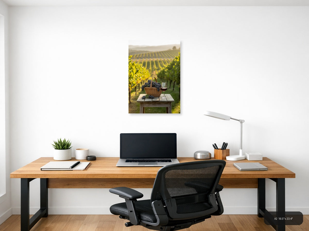 Wine — Minimalist (Portrait) Canvas Print | Minimalist Wall Art | A4 A3 A2 A1 — A2 / Office