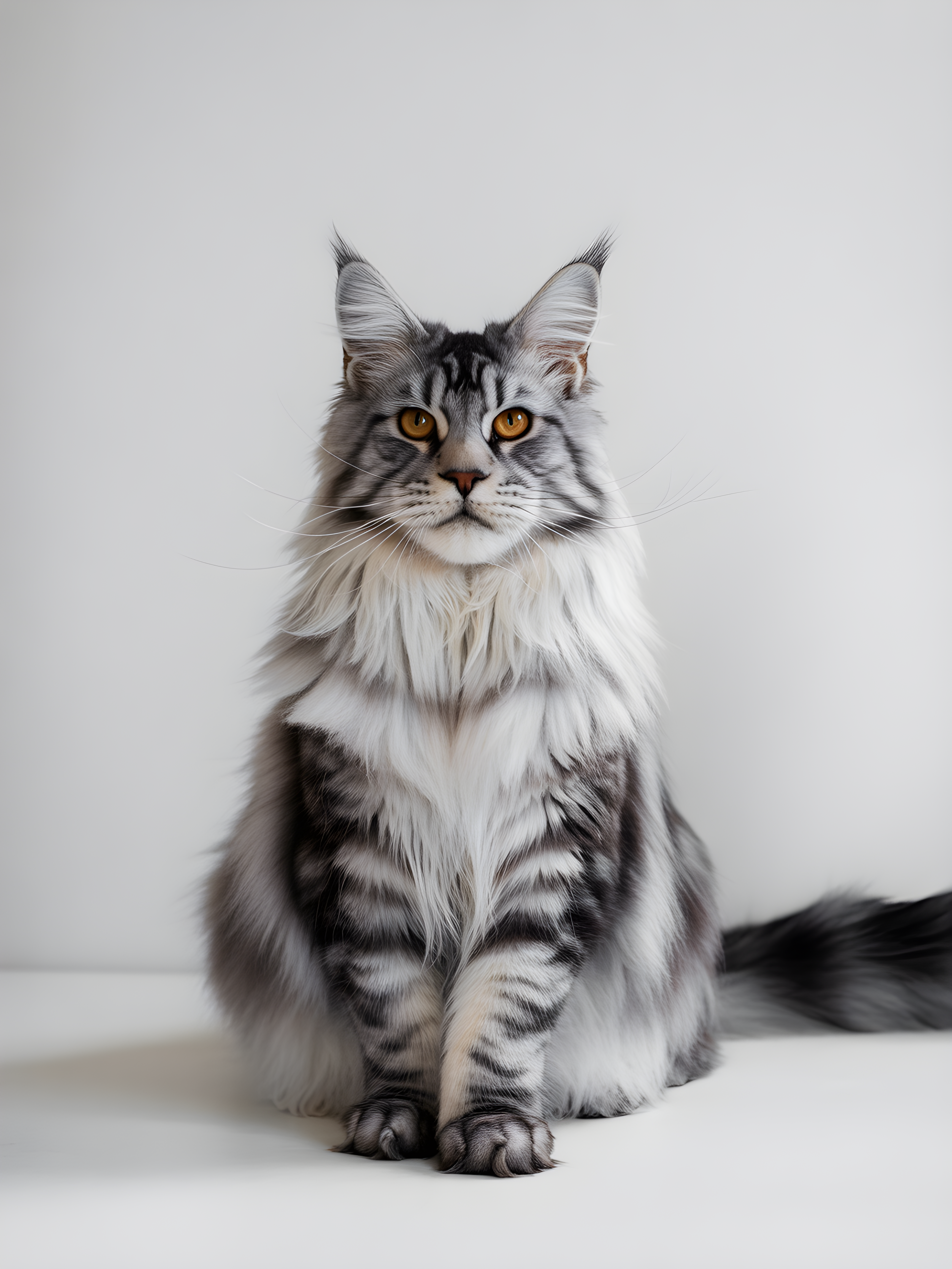 Gray Tabby Cat Portrait Minimalist Wall Art