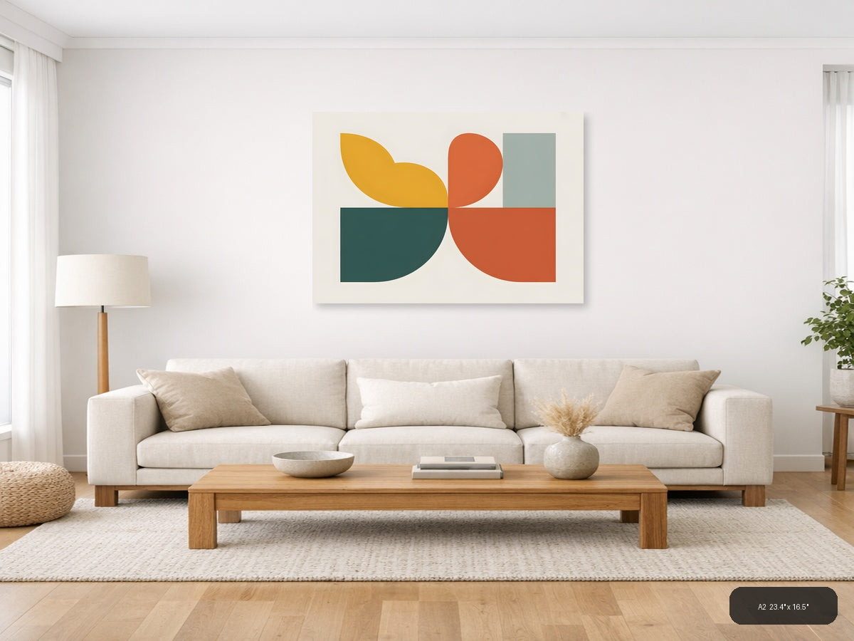 Minimalist Geometric Shapes Abstract Modern Wall Art — A2 / Living Room