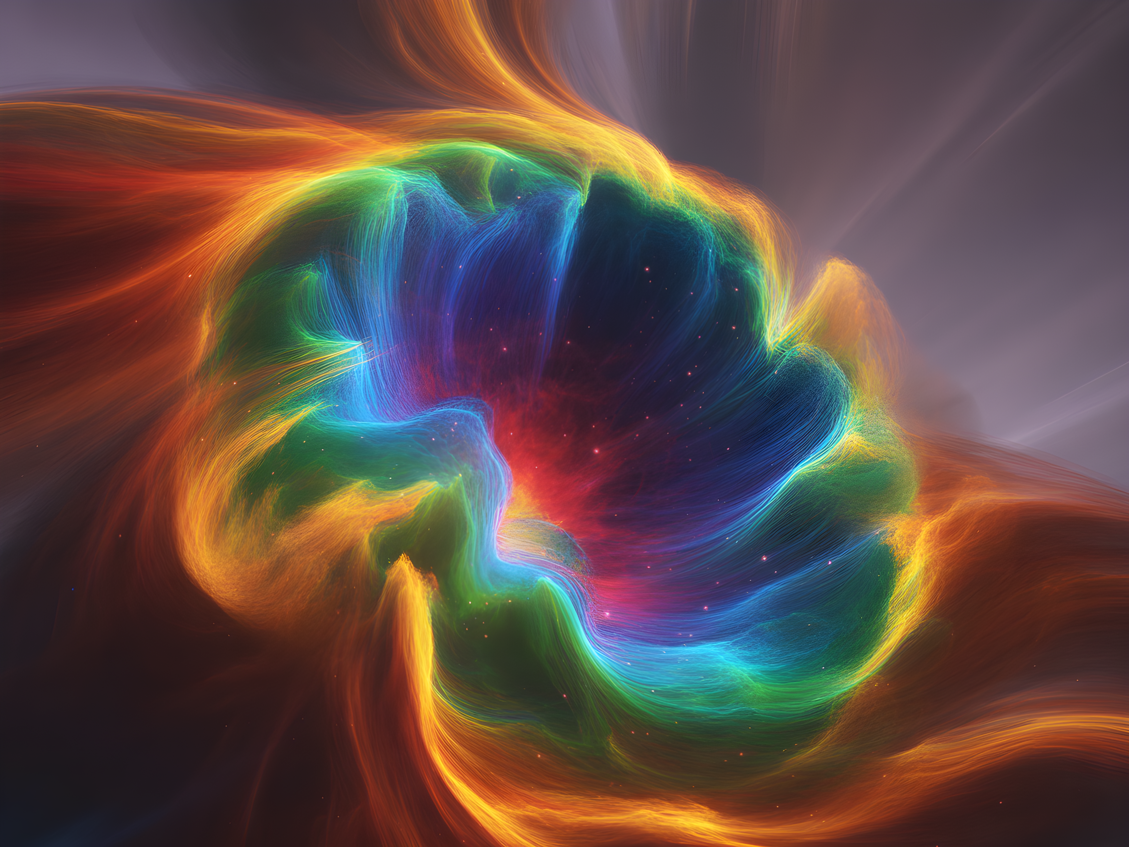 Colorful Abstract Energy Swirl Modern Wall Art
