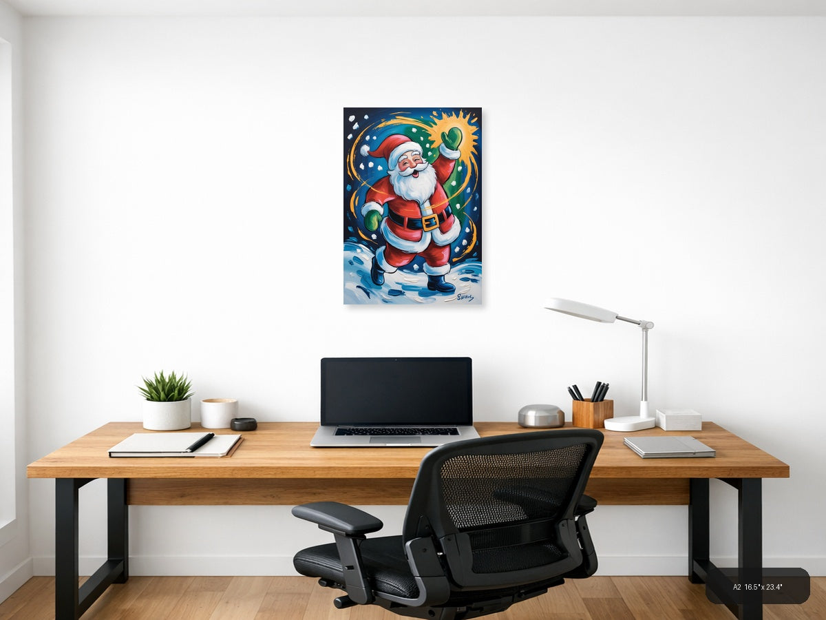 Jolly Santa Claus Abstract Portrait Wall Art — A2 / Office