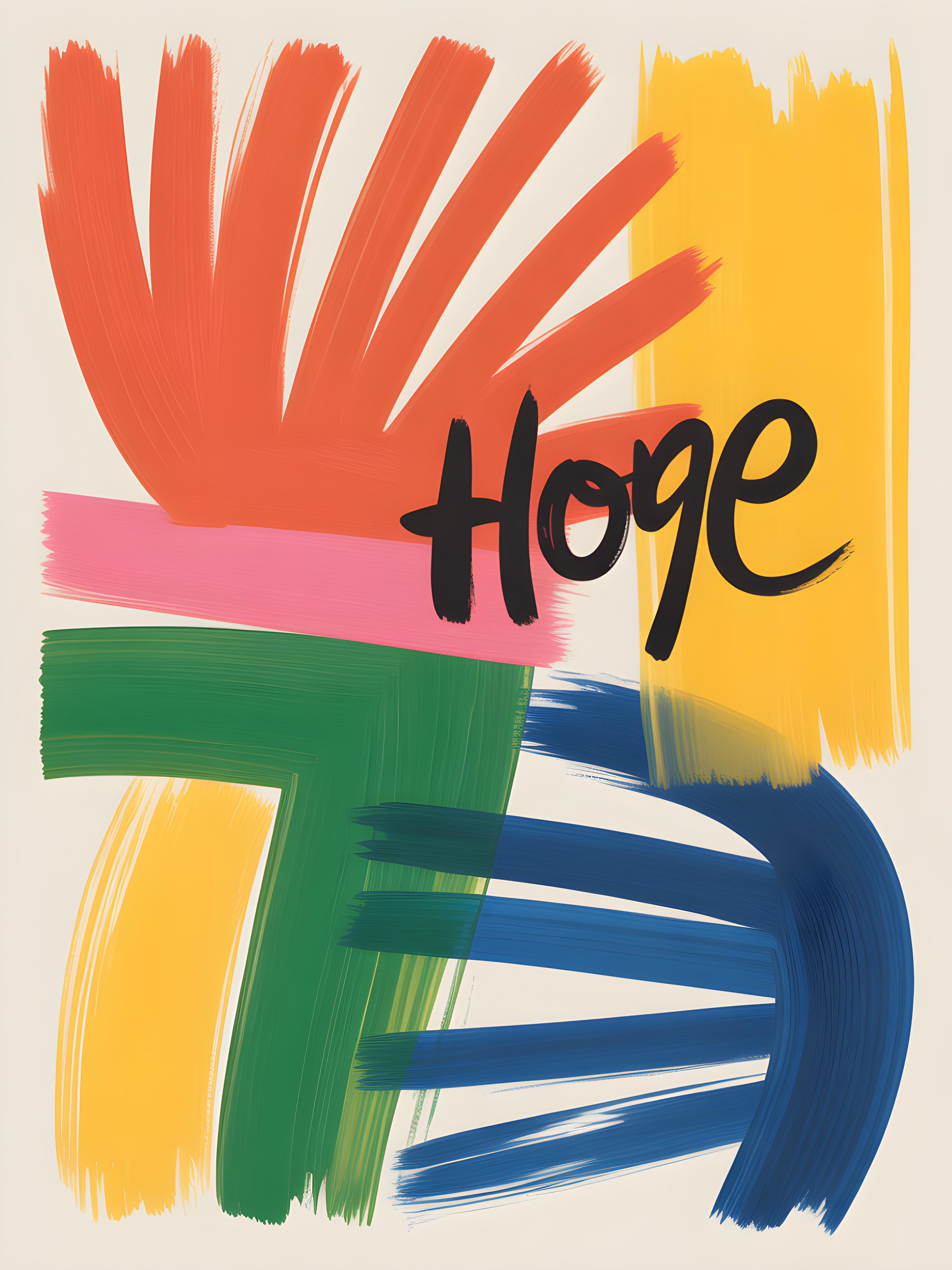 Hope Abstract Colorful Brushstroke Portrait Wall Art