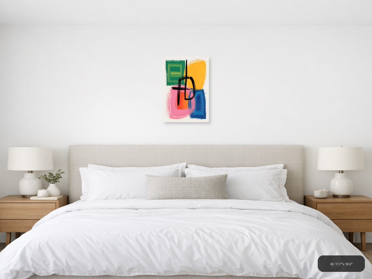 Thankful — Abstract (Portrait) Canvas Print | Abstract Wall Art | A4 A3 A2 A1 — A3 / Bedroom