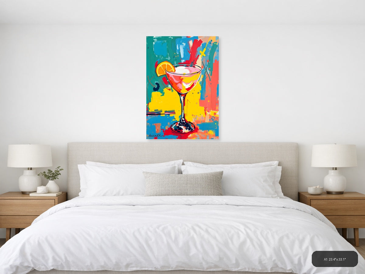 Vibrant Cocktail Abstract Pop Art Wall Art — A1 / Bedroom