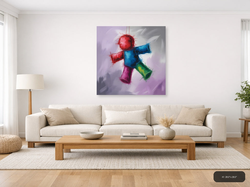 Colorful Abstract Geometric Shapes Modern Wall Art — A1 / Living Room