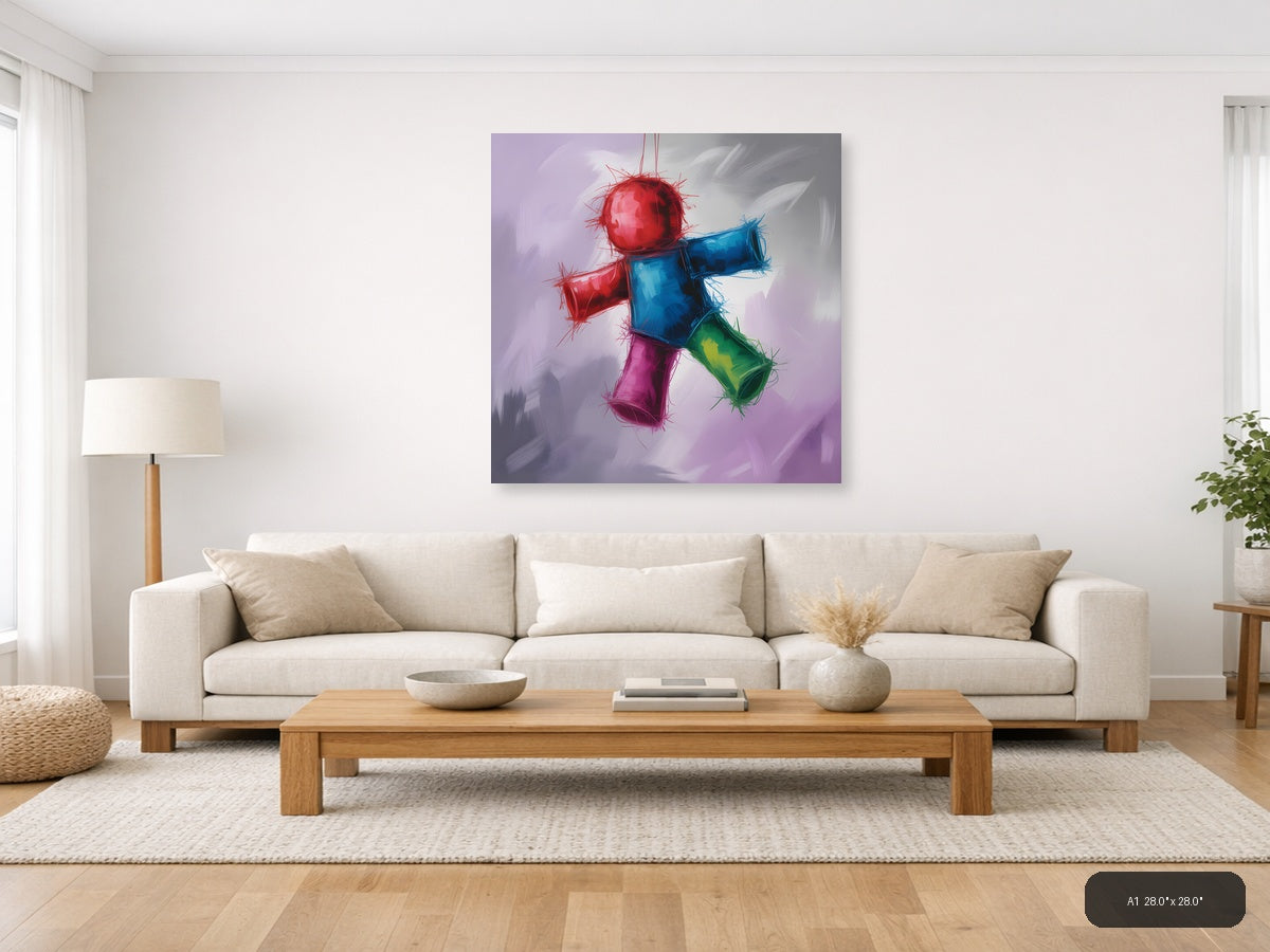 Colorful Abstract Geometric Shapes Modern Wall Art — A1 / Living Room