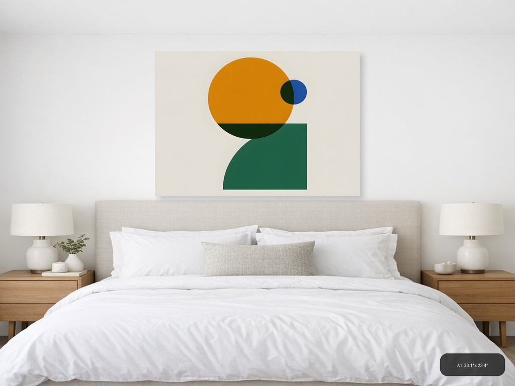 Minimalist Abstract Geometric Shapes Wall Art — A1 / Bedroom