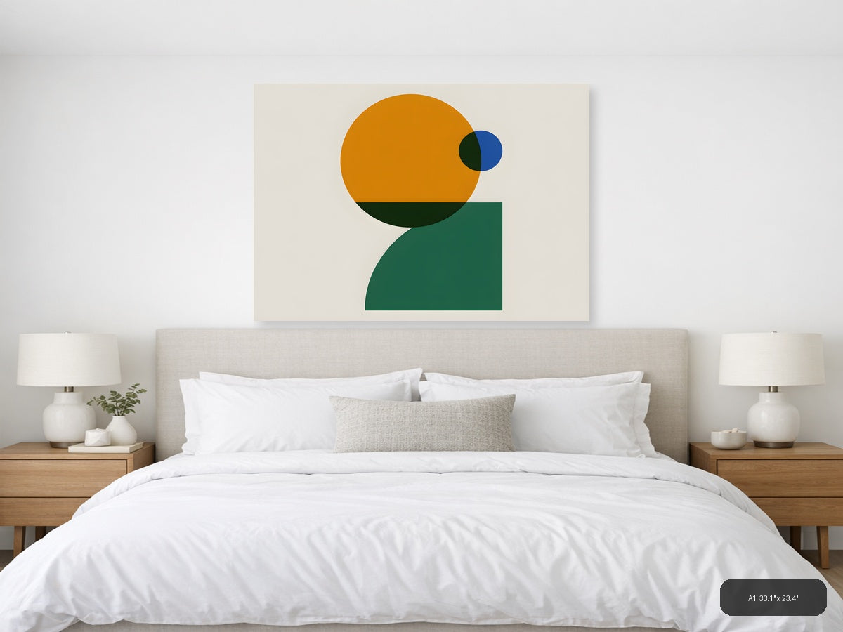 Minimalist Abstract Geometric Shapes Wall Art — A1 / Bedroom
