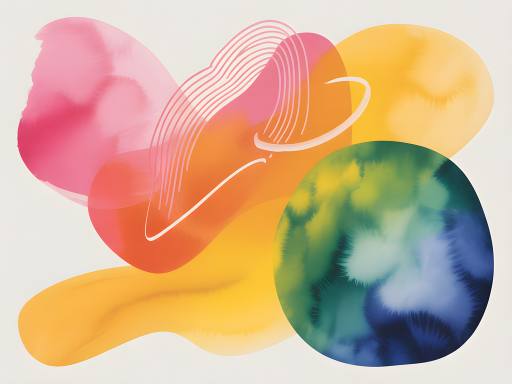 Colorful Abstract Watercolor Landscape Wall Art