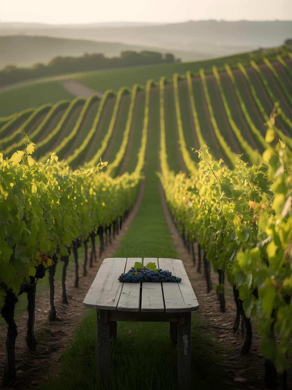 Vineyard Harvest Table Minimalist Wall Art