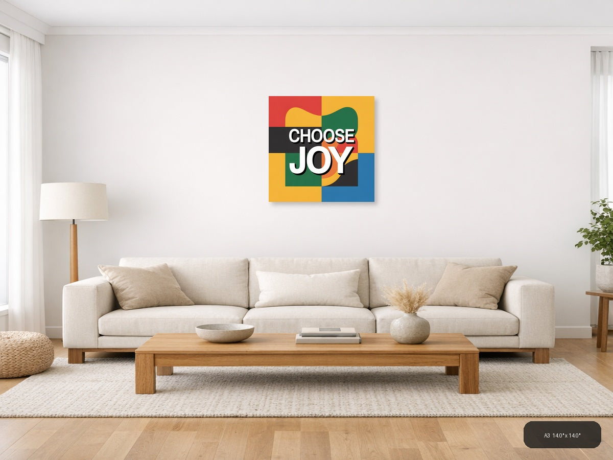 Choose Joy Colorful Geometric Photography Wall Art — A3 / Living Room