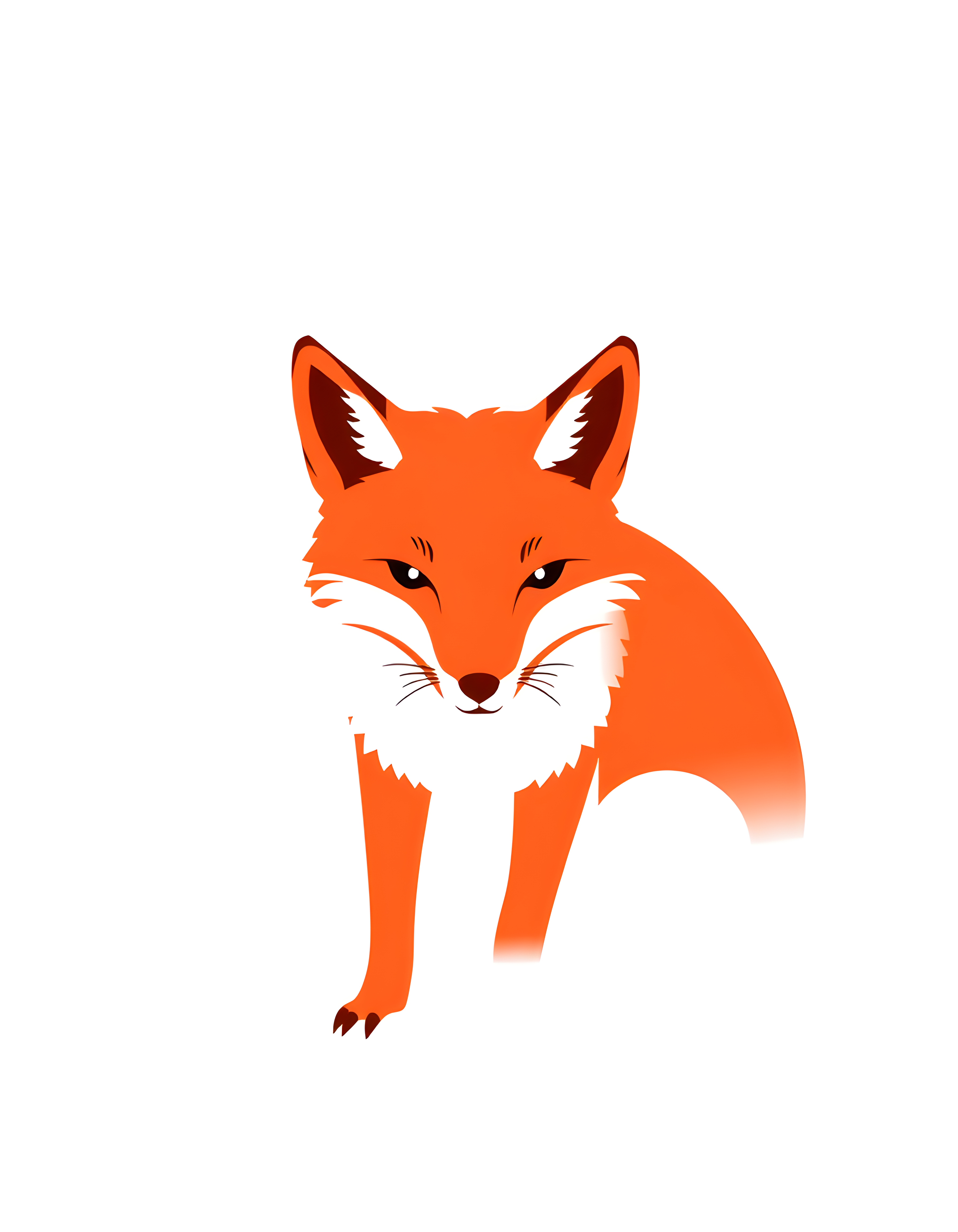 Minimalist Orange Fox Portrait Wall Art