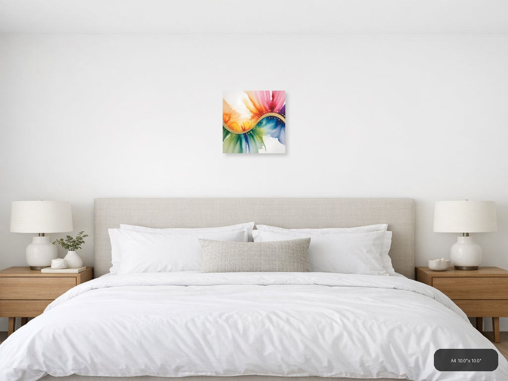 Colorful Watercolor Infinity Symbol Abstract Wall Art — A4 / Bedroom