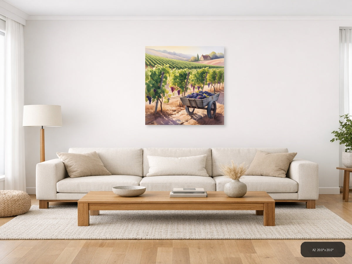 Vineyard Harvest Watercolor Wall Art — A2 / Living Room