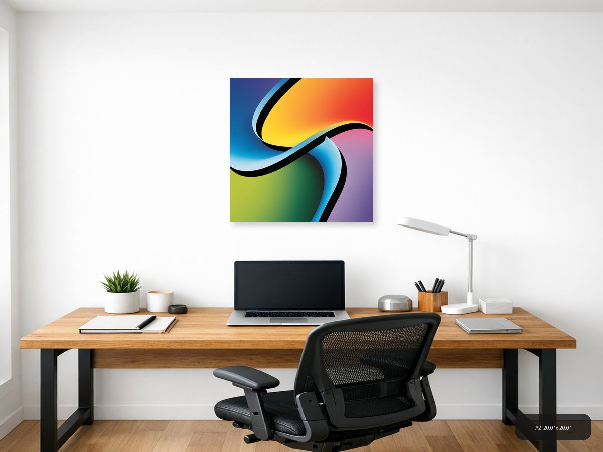 Colorful Abstract Wave Photography Wall Art — A2 / Office