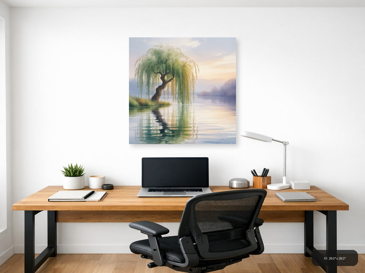 Mystical — Watercolor (Square) Canvas Print | Watercolor Wall Art | A4 A3 A2 A1 — A1 / Office