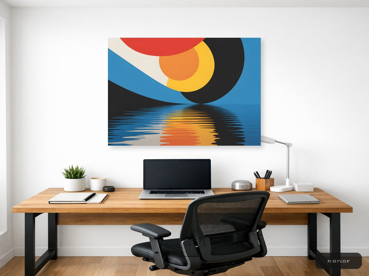 Abstract Sunset Reflection Modern Photography Wall Art — A1 / Office