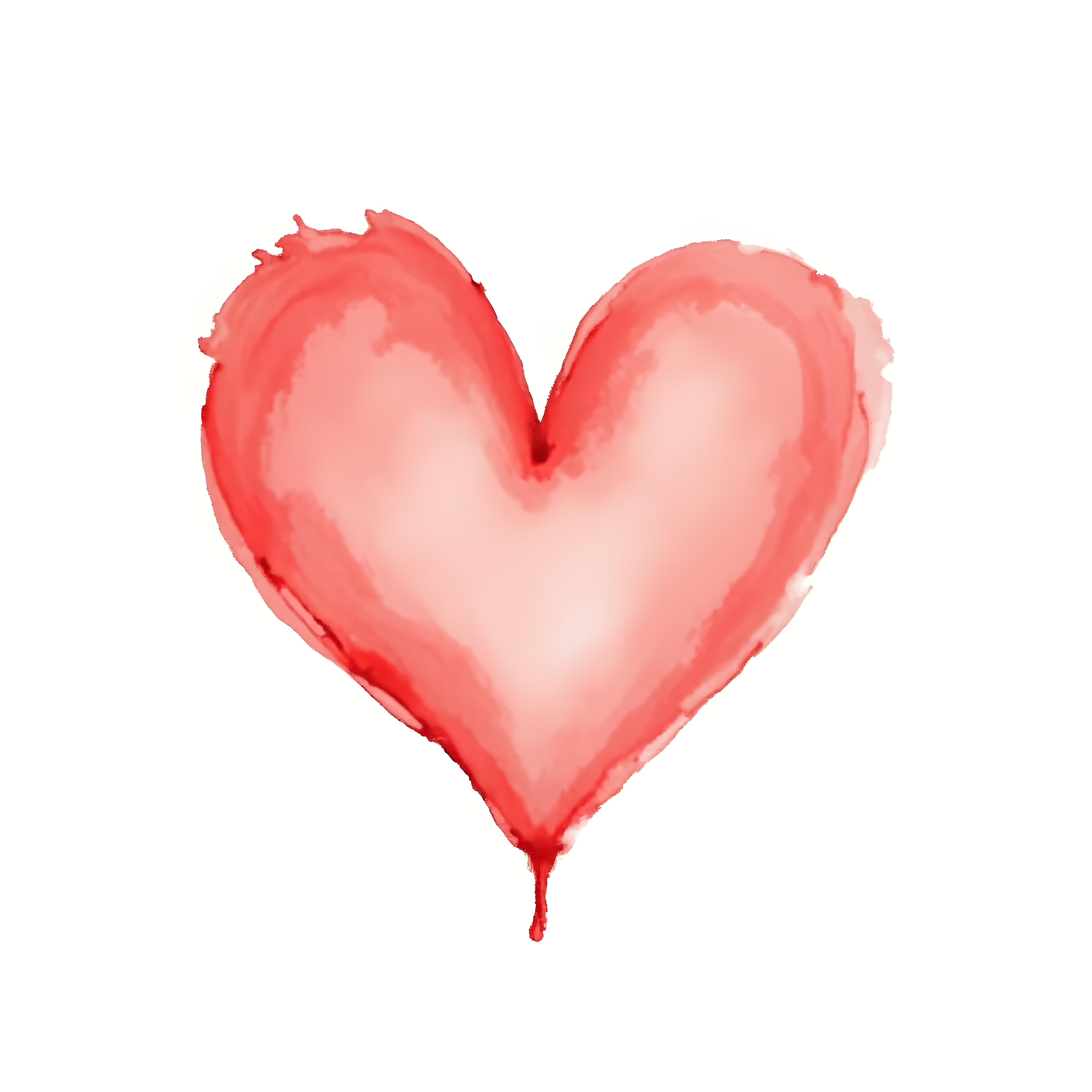 Red Watercolor Heart Wall Art