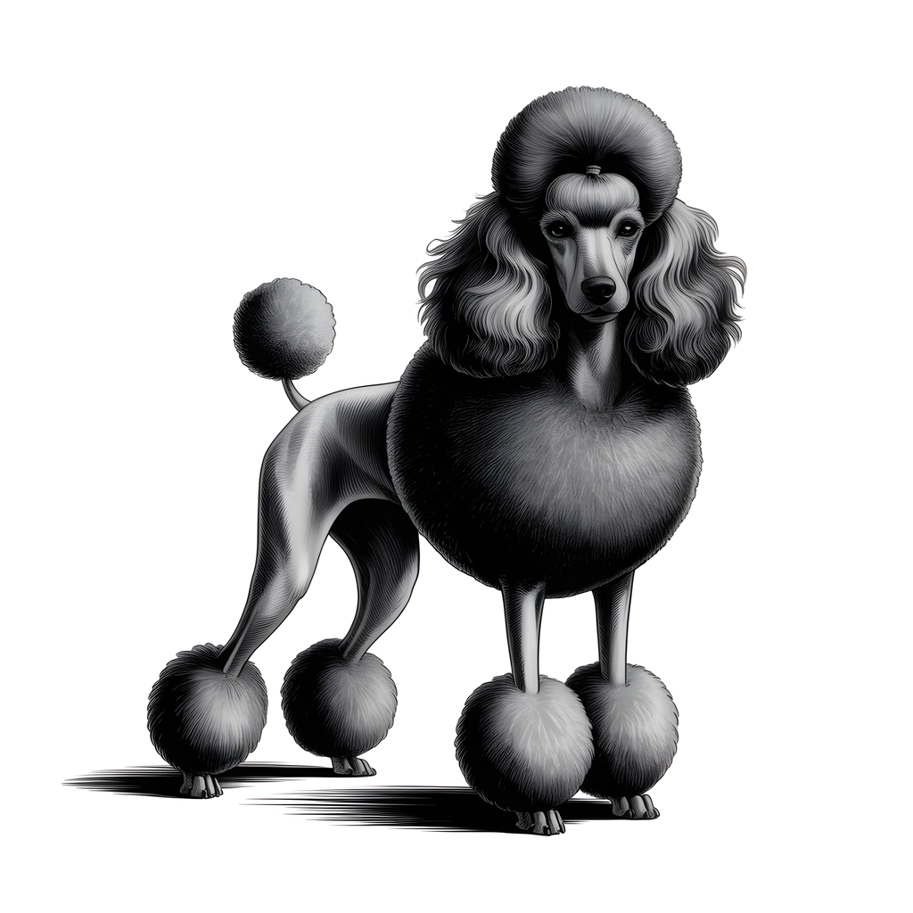 Standard Poodle Portrait Minimalist Black & White Wall Art